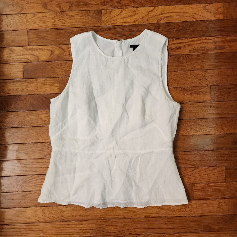 Ann Taylor Linen Sleeveless Top with Back Zipper
